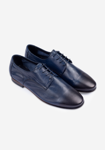 Blueberry Navy Calf-Skin Leather Lace-up