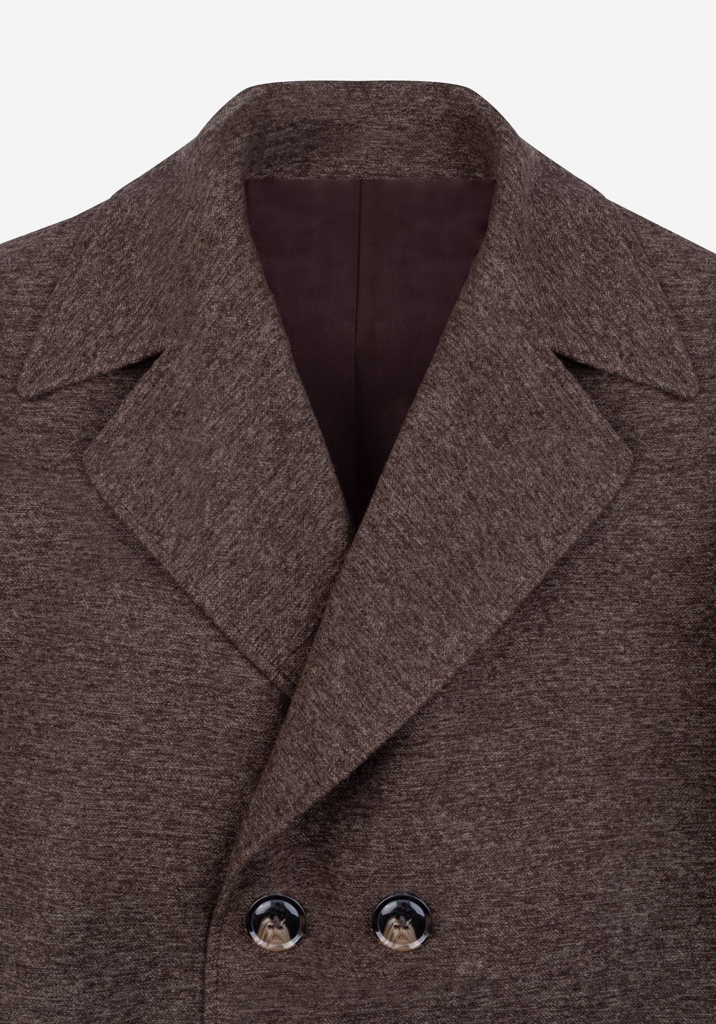 Truffle Brown Double-Breasted Poly Coat