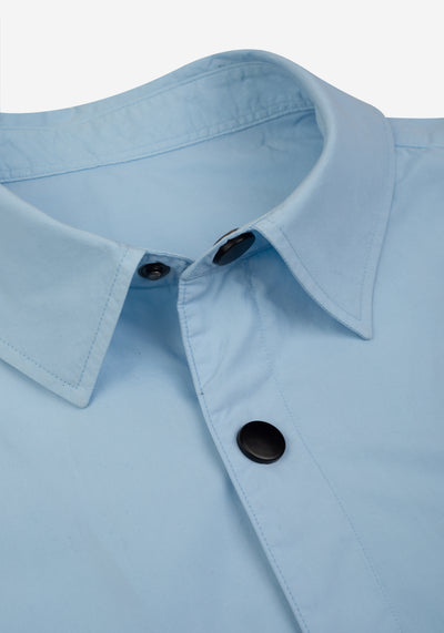 Powder Blue Piece-Dyed Overshirt