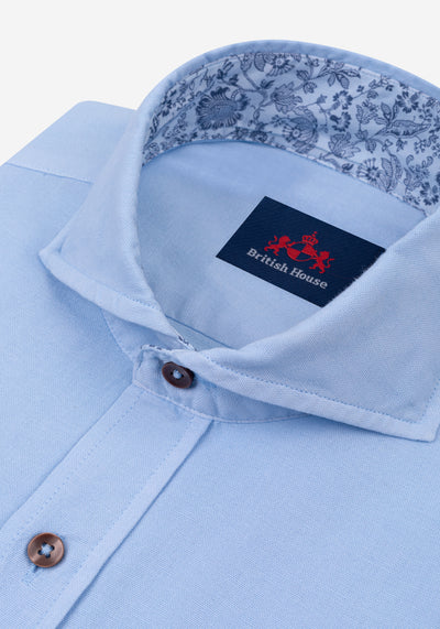 Powder Blue Piece-Dyed Shirt