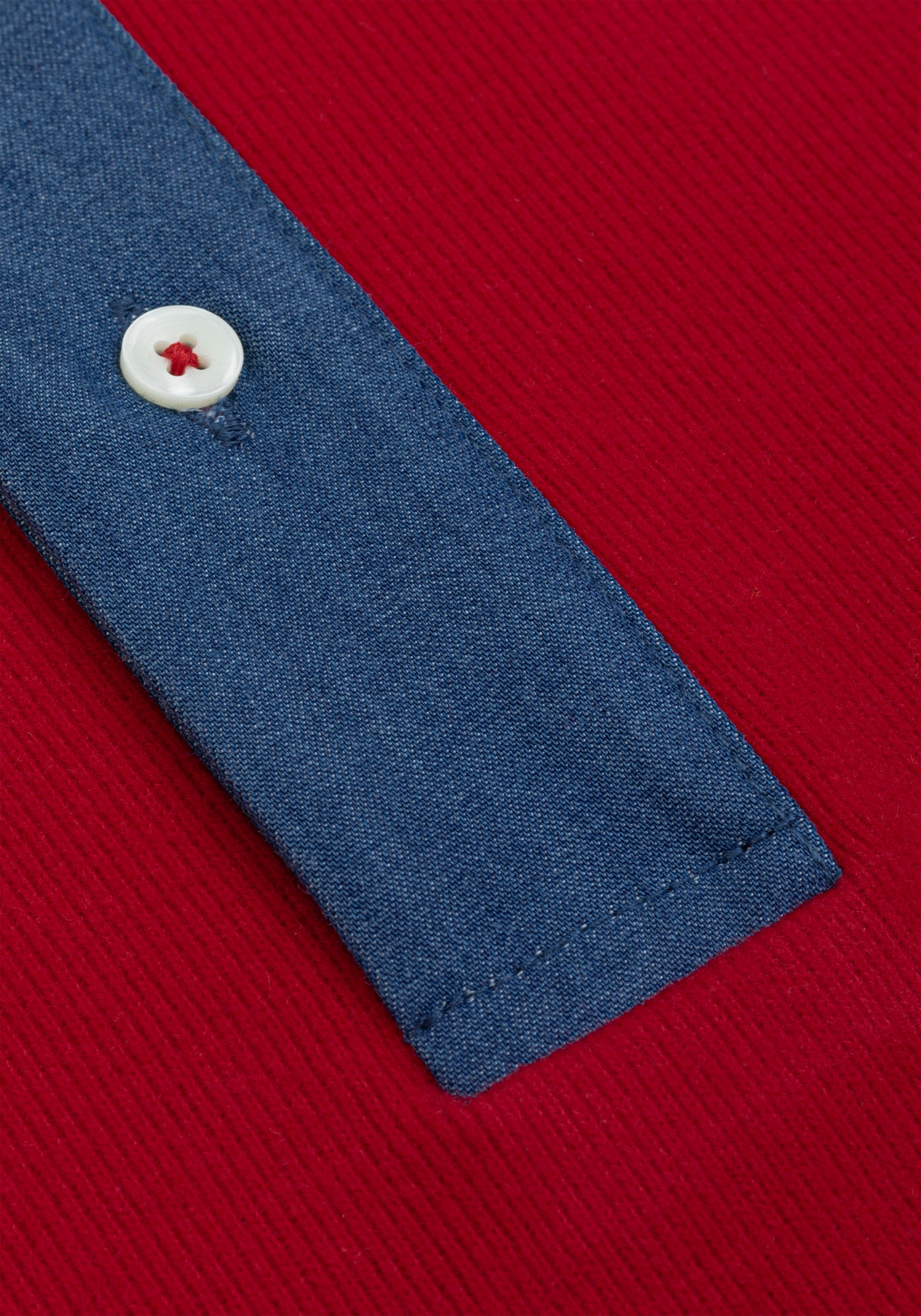 Cardinal Red Cotton Polo Shirt - Long Sleeve