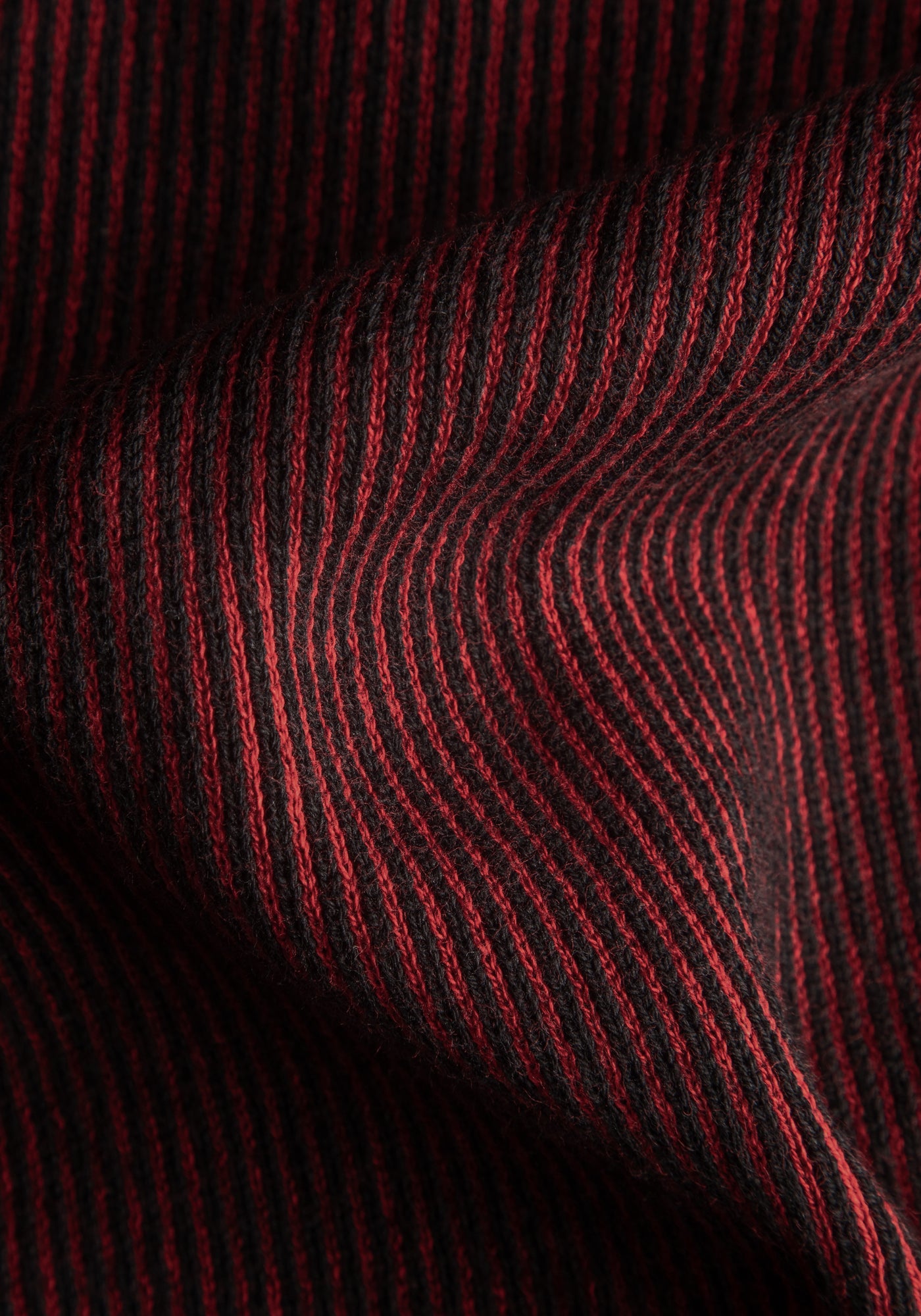 Garnet Red Black Stripe Turtle Neck Pullover