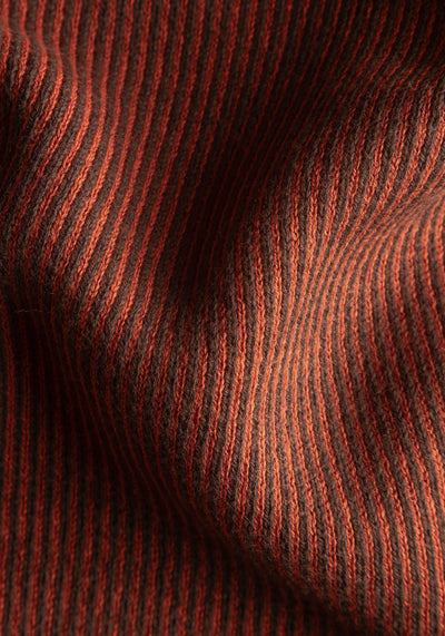 Ginger Orange Brown Stripe Turtle Neck Pullover