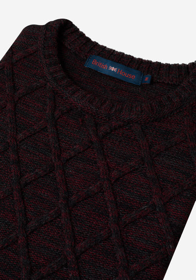 Rust Red Rhombus Pullover