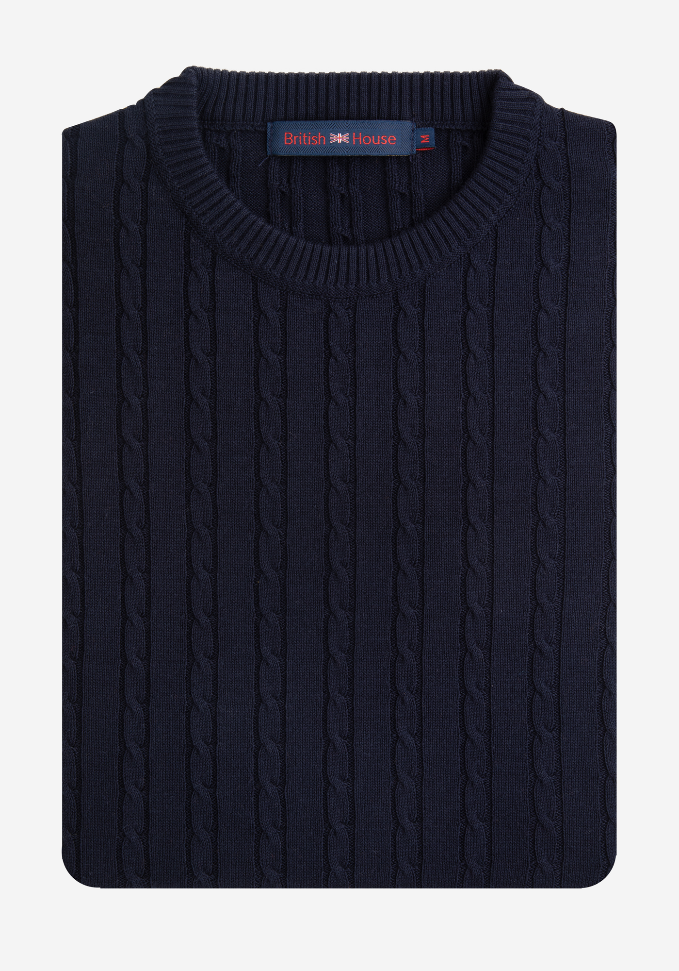 Marine Navy Braided Pullover