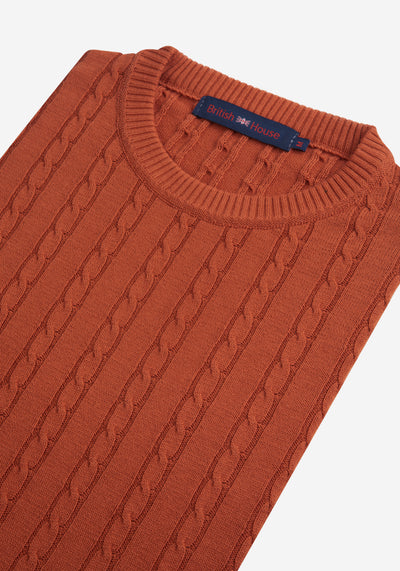 Peach Orange Braided Pullover