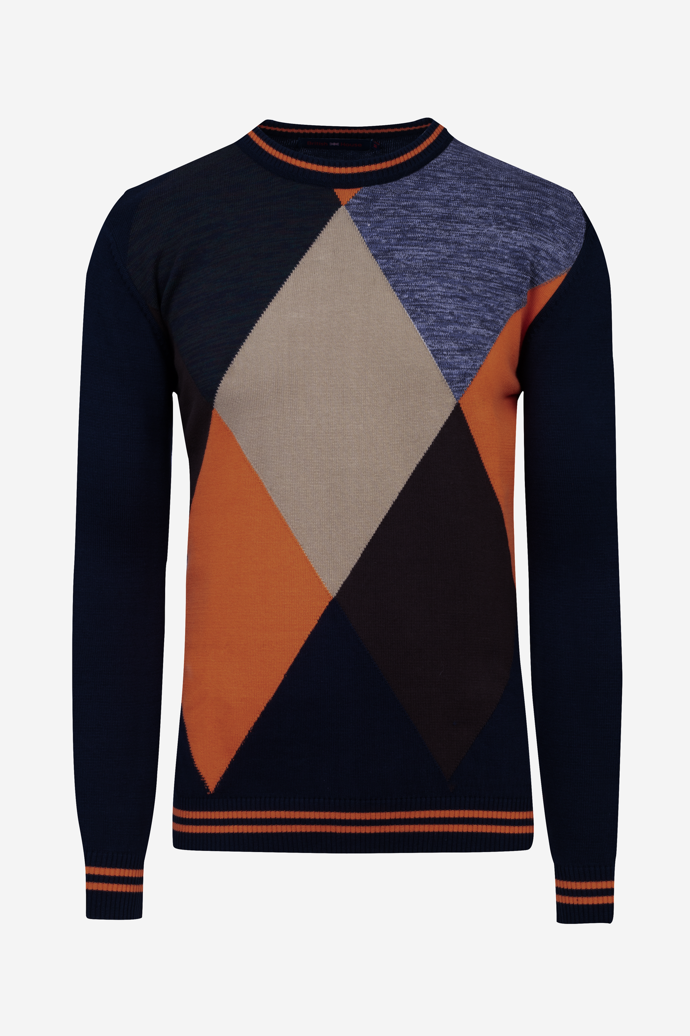 Vivid Navy Rhombus Pullover