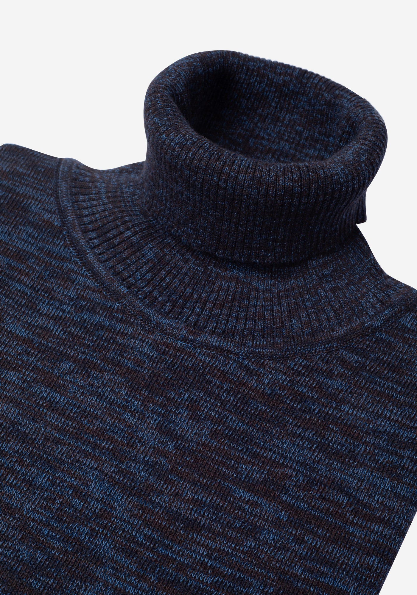 Electric Blue Turtle Neck Melange Pullover