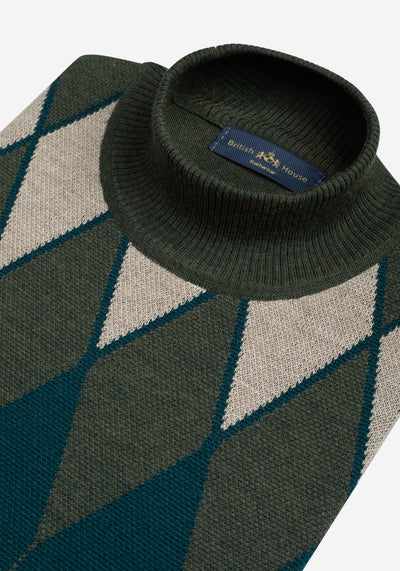 Verdant Olive Italian Merino Wool Pullover