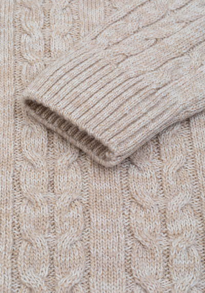 Wisp Beige Braided Zipped Pullover