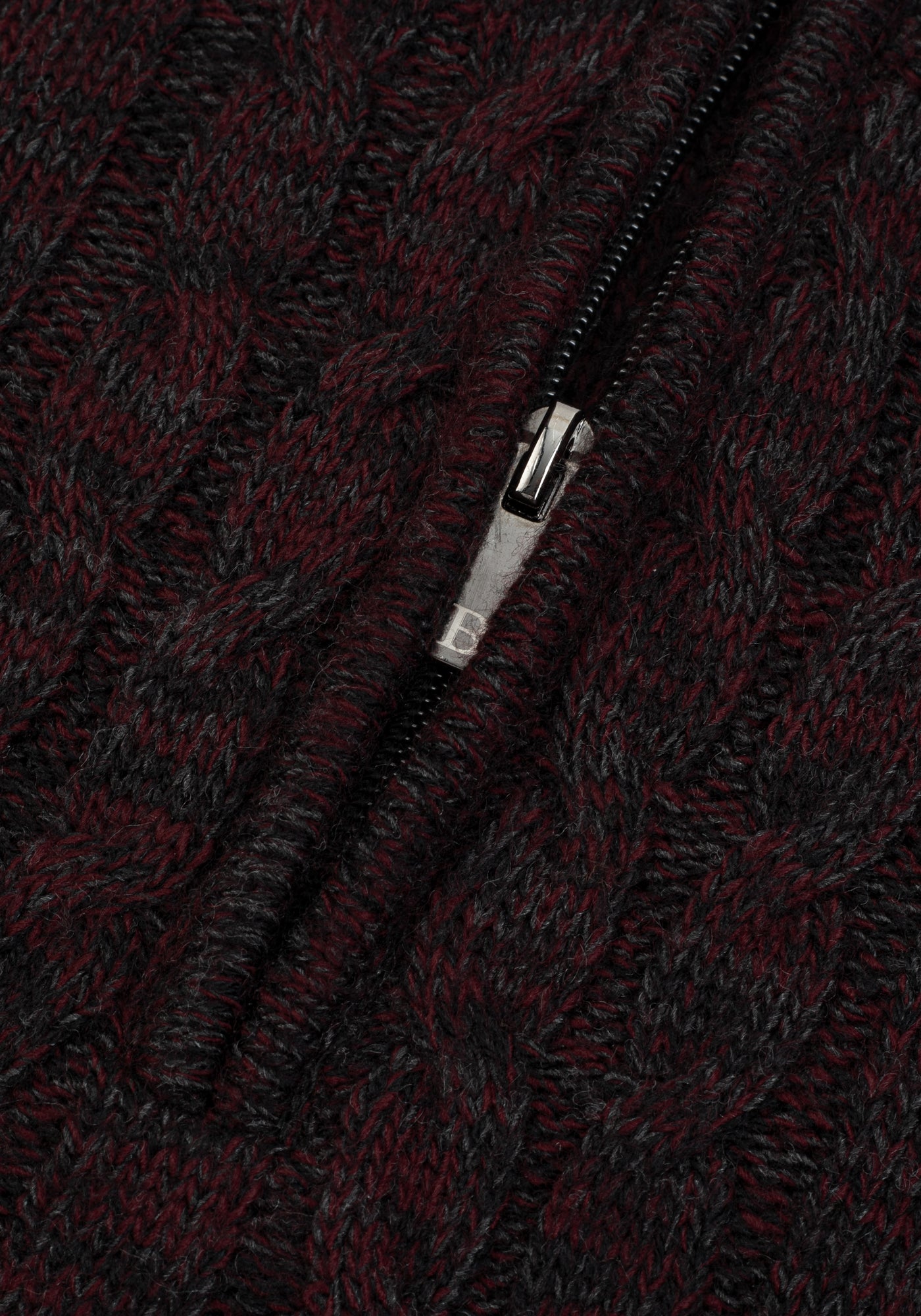 Brick Red Braided Zipped Pullover