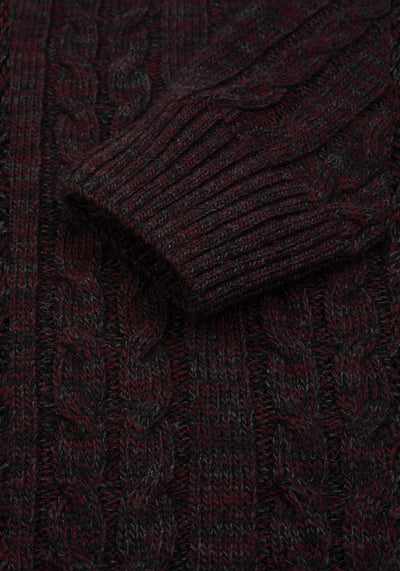 Brick Red Braided Zipped Pullover