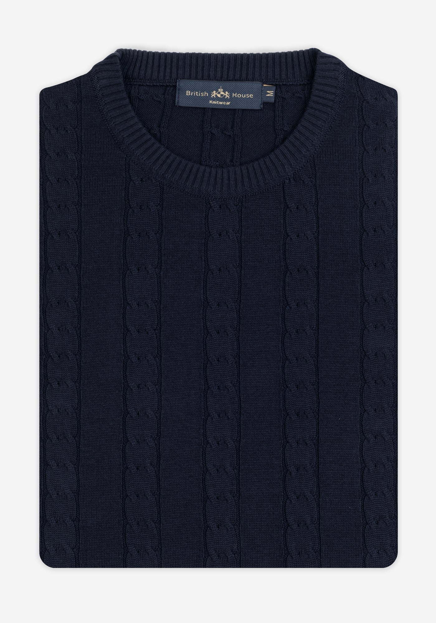 Classic Navy Braided Pullover