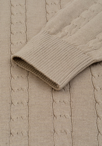 Vintage Beige Braided Pullover