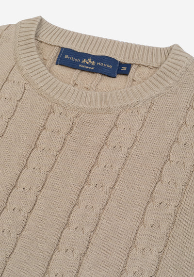 Vintage Beige Braided Pullover