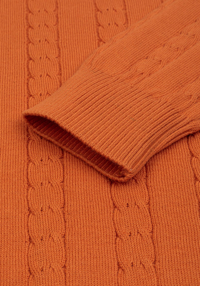 Bonfire Orange Braided Pullover