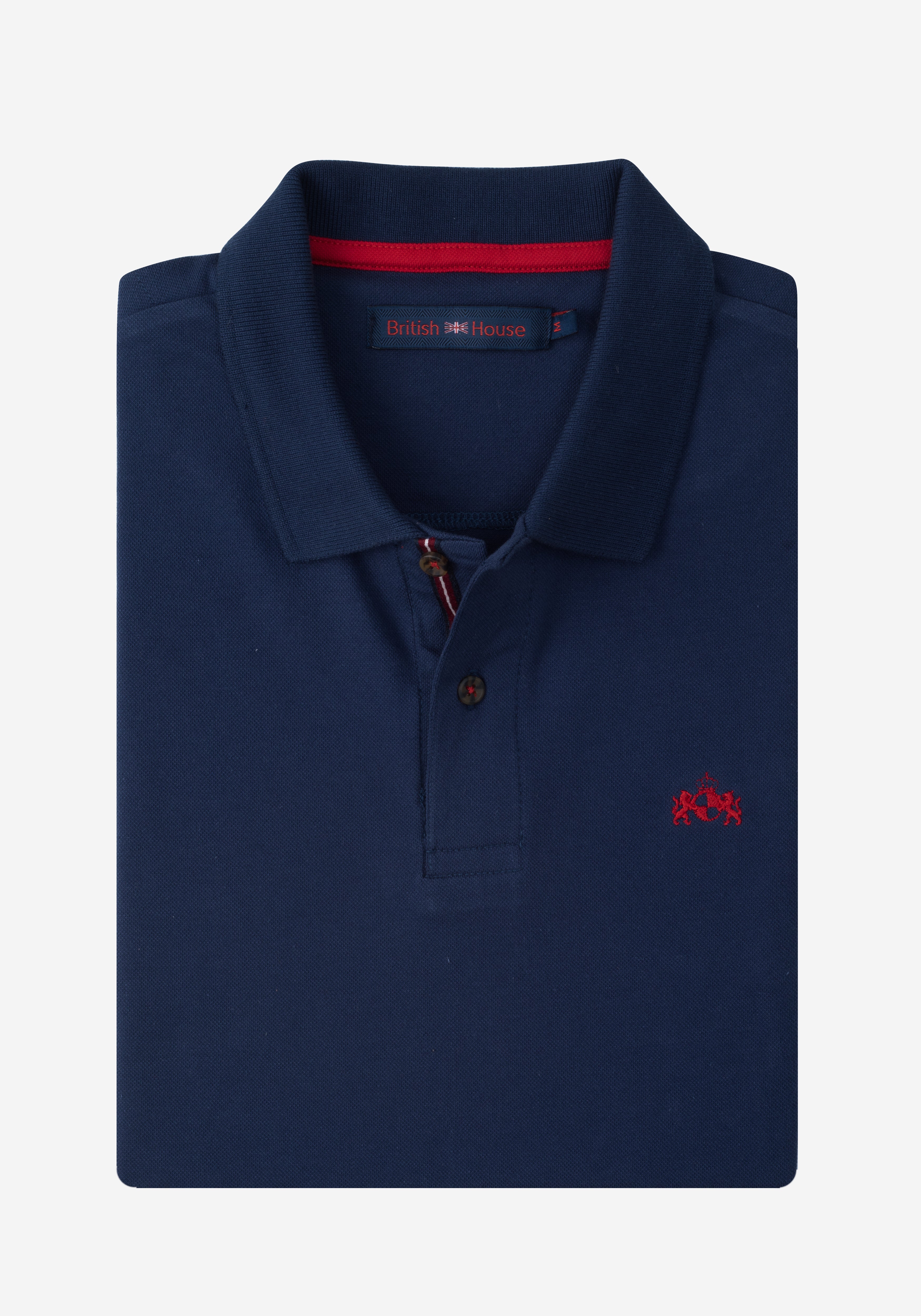 Majestic Blue Cotton Polo Shirt – British House