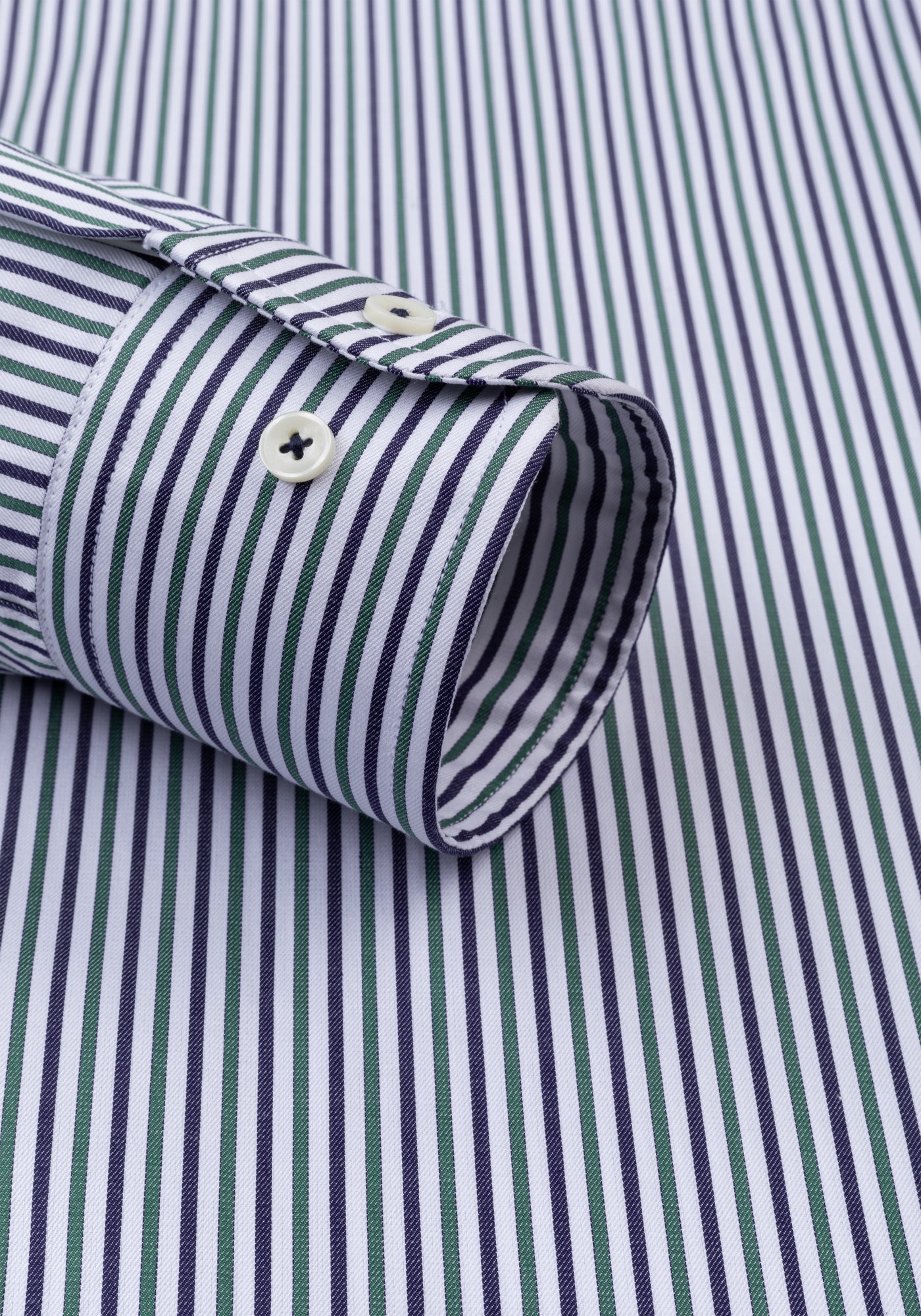 Verdant Green Navy Stripe Twill Shirt