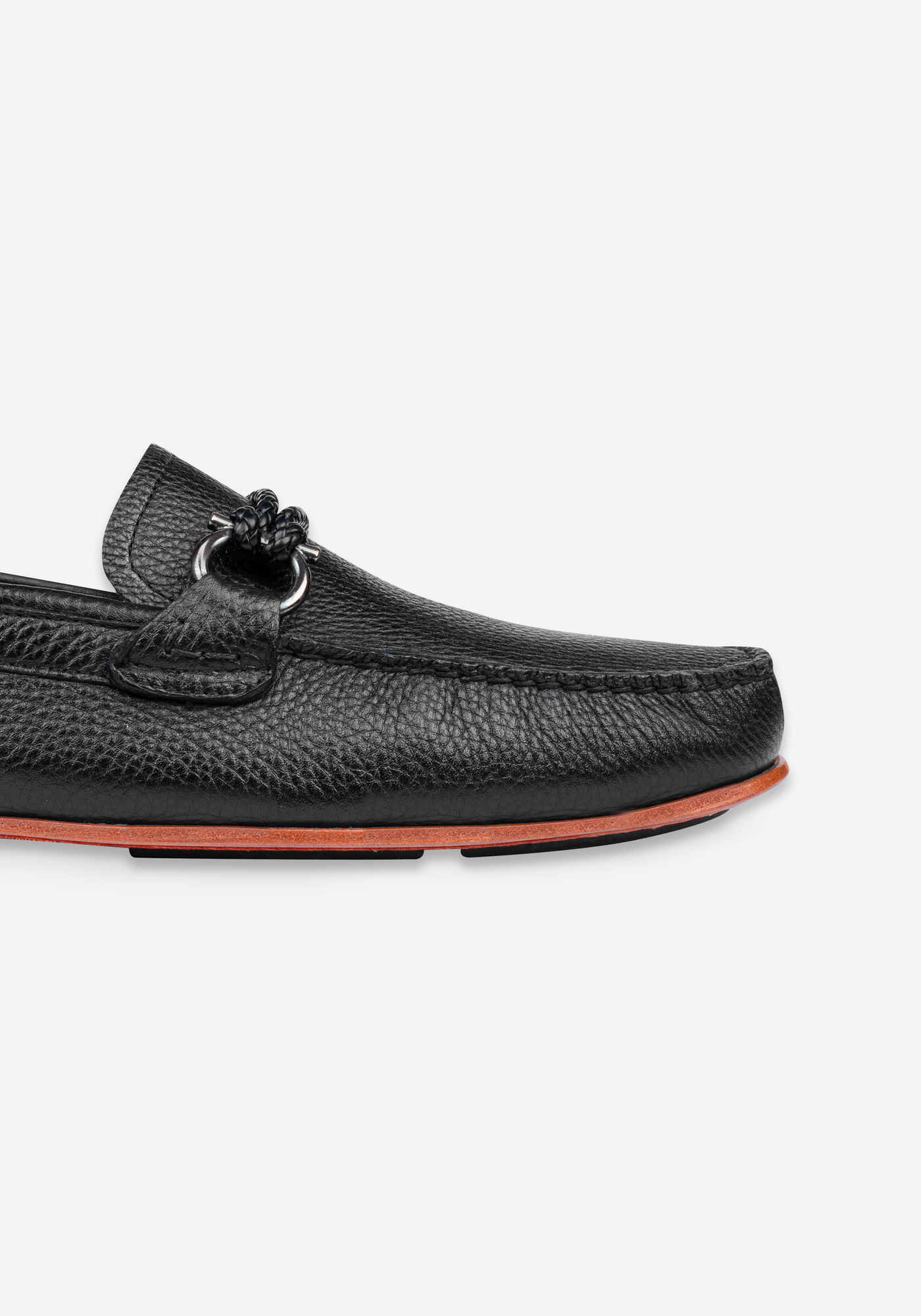 Pitch Black Calf-Skin Leather Slip On