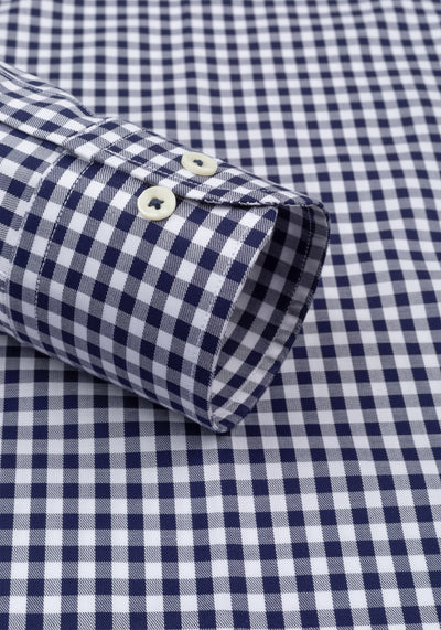 Ink Navy Checked Twill Shirt