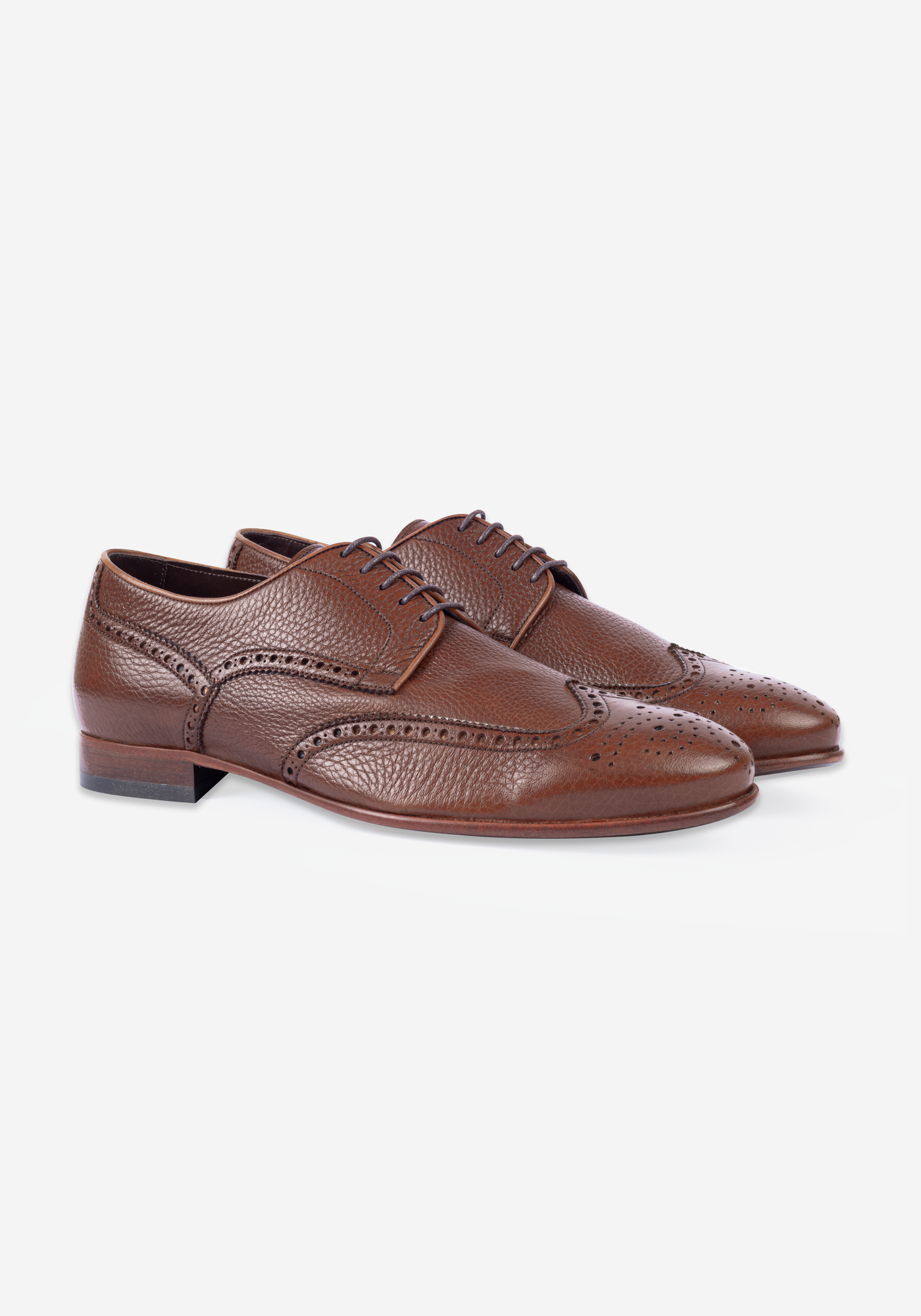 Earthy Brown Calf-Skin Brogue Leather Lace-up