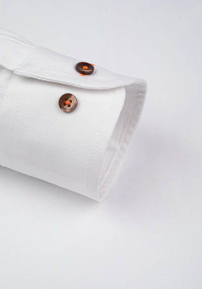 White Vivid Orange Soft Oxford Shirt