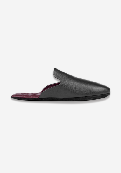 Raven Black Calf-Skin Leather English Slipper