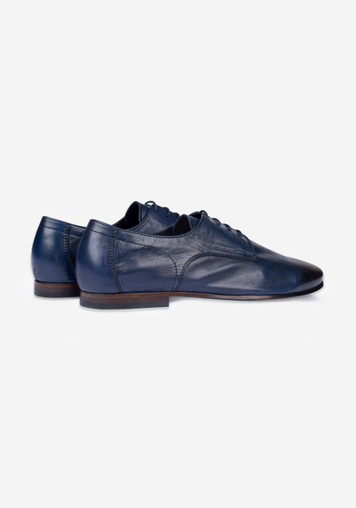 Blueberry Navy Calf-Skin Leather Lace-up