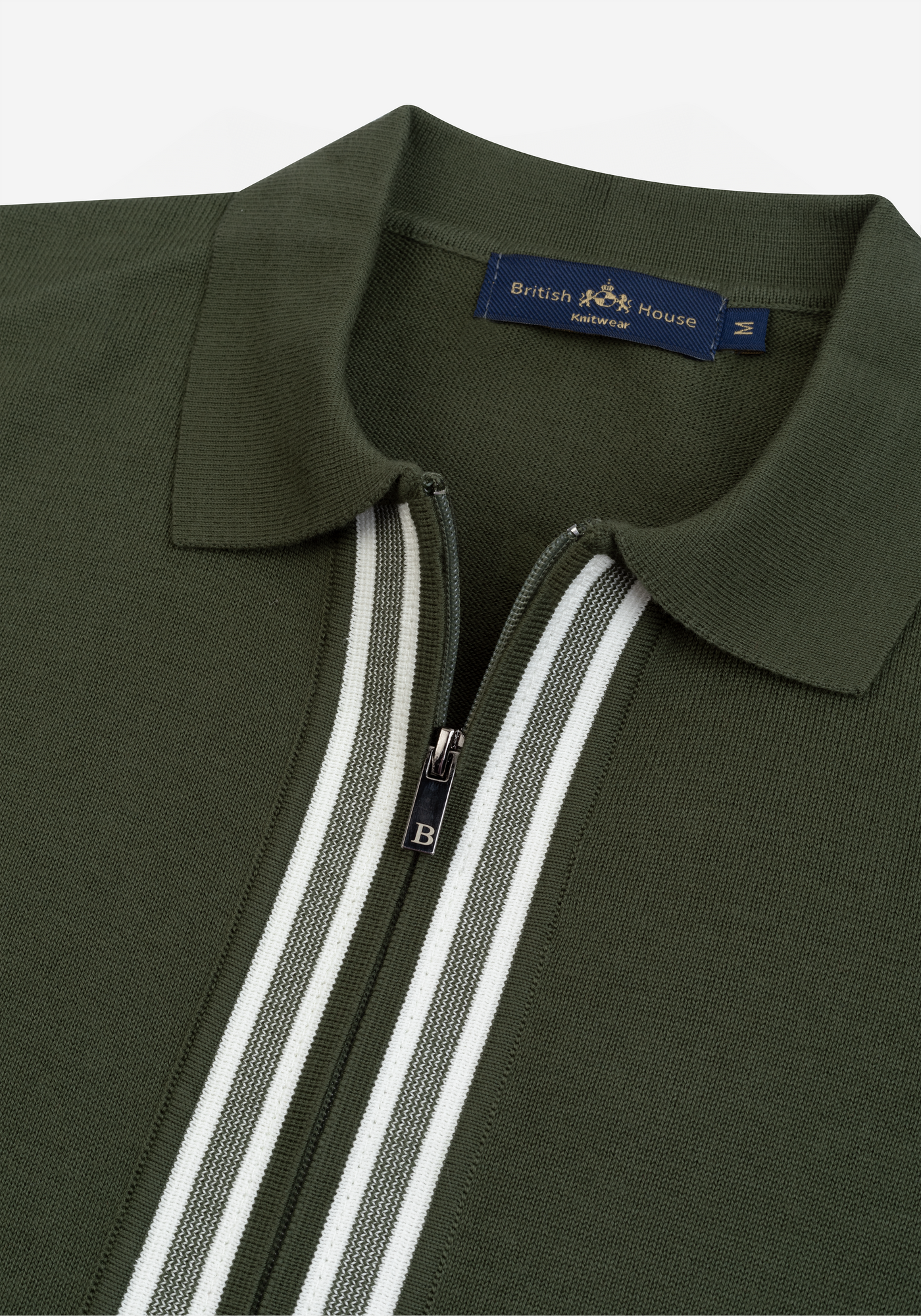 Dim Olive Zip Cotton Pullover