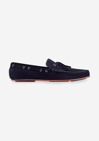 Twilight Blue Quilted Suede Slip On