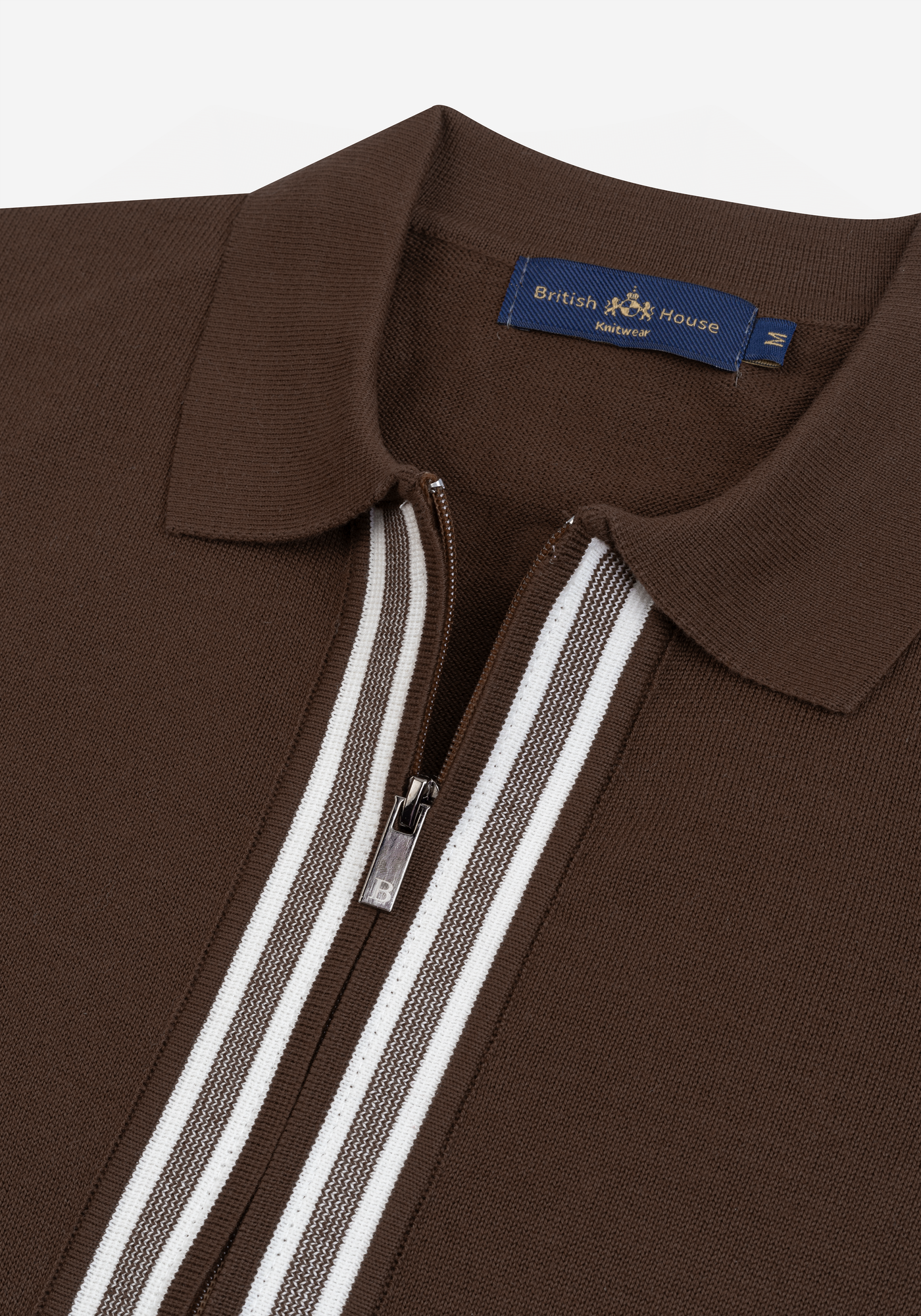 Mocha Brown Zip Cotton Pullover