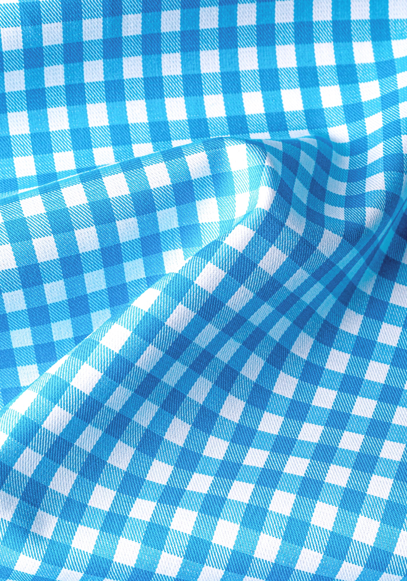 Aqua Blue Checked Twill Shirt