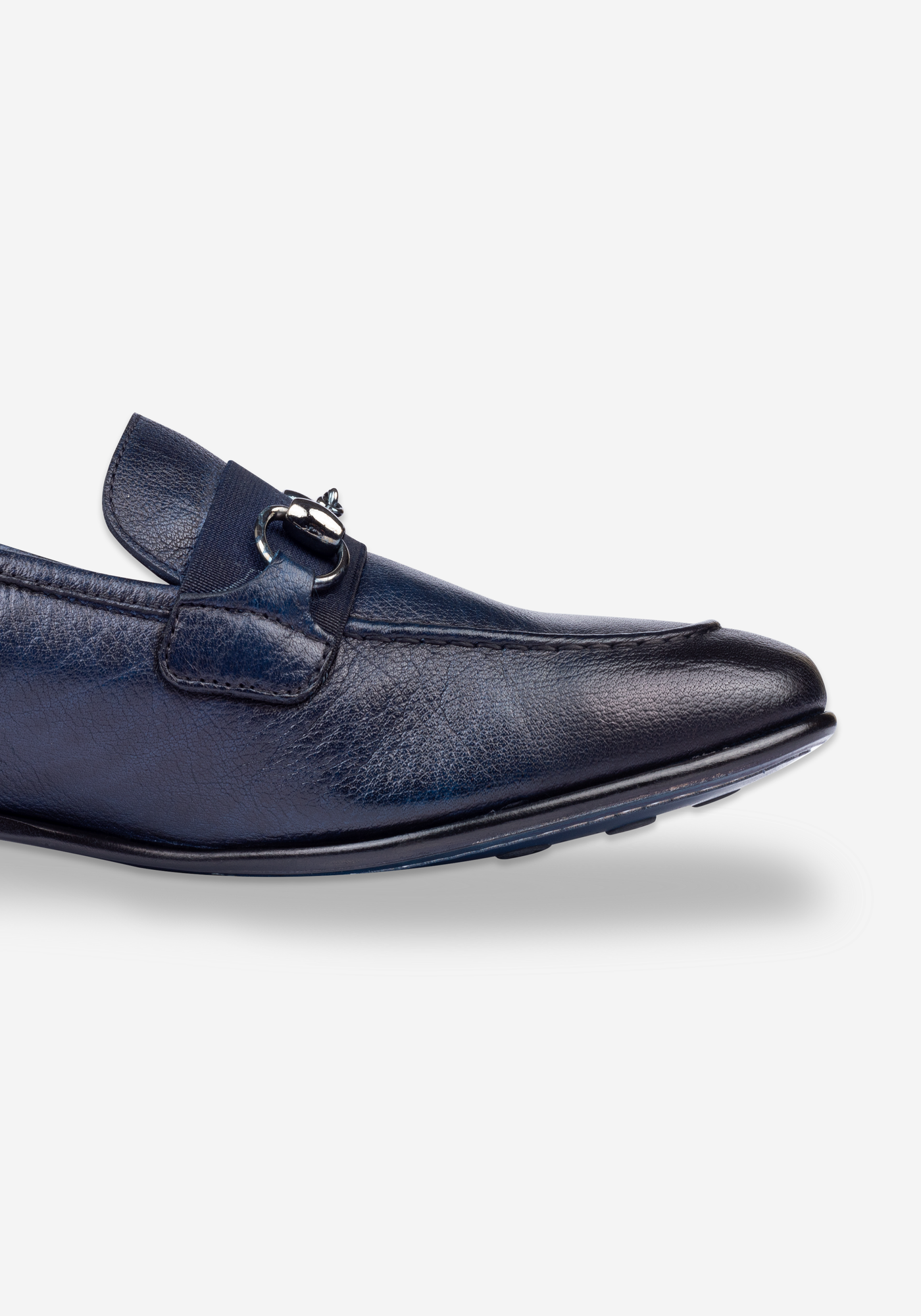 Ether Blue Calf-Skin Leather Shoes