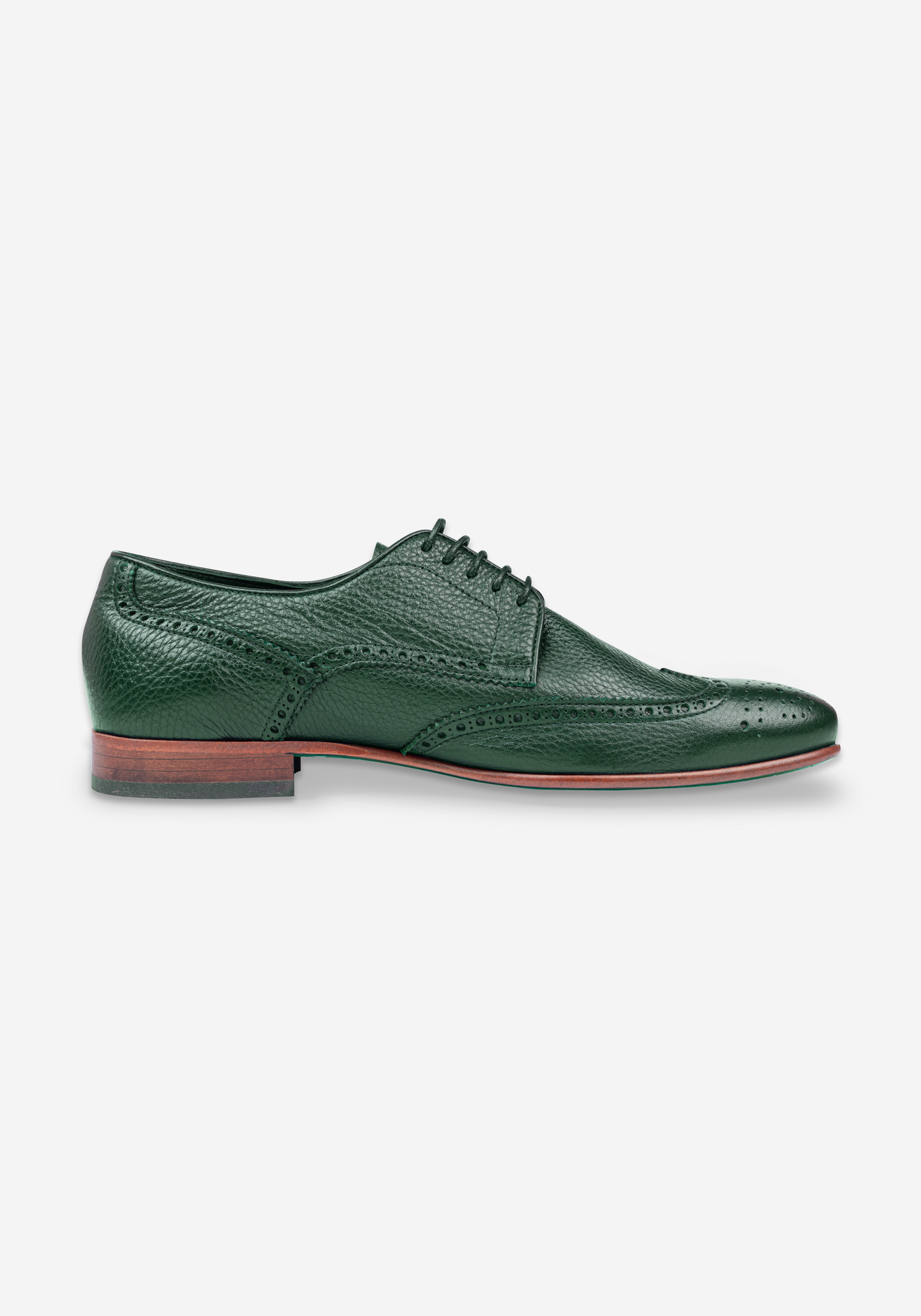 Clover Green Calf-Skin Brogue Leather Lace-up