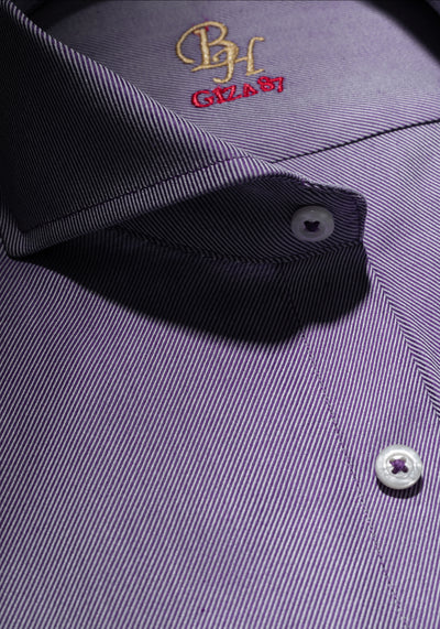 Giza 87 Cotton Dusk Violet Stripe Fine Twill Shirt