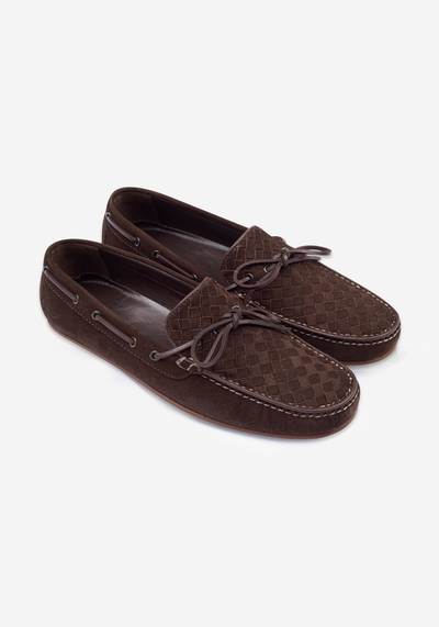 Dusk Brown Quilted Suede Slip On