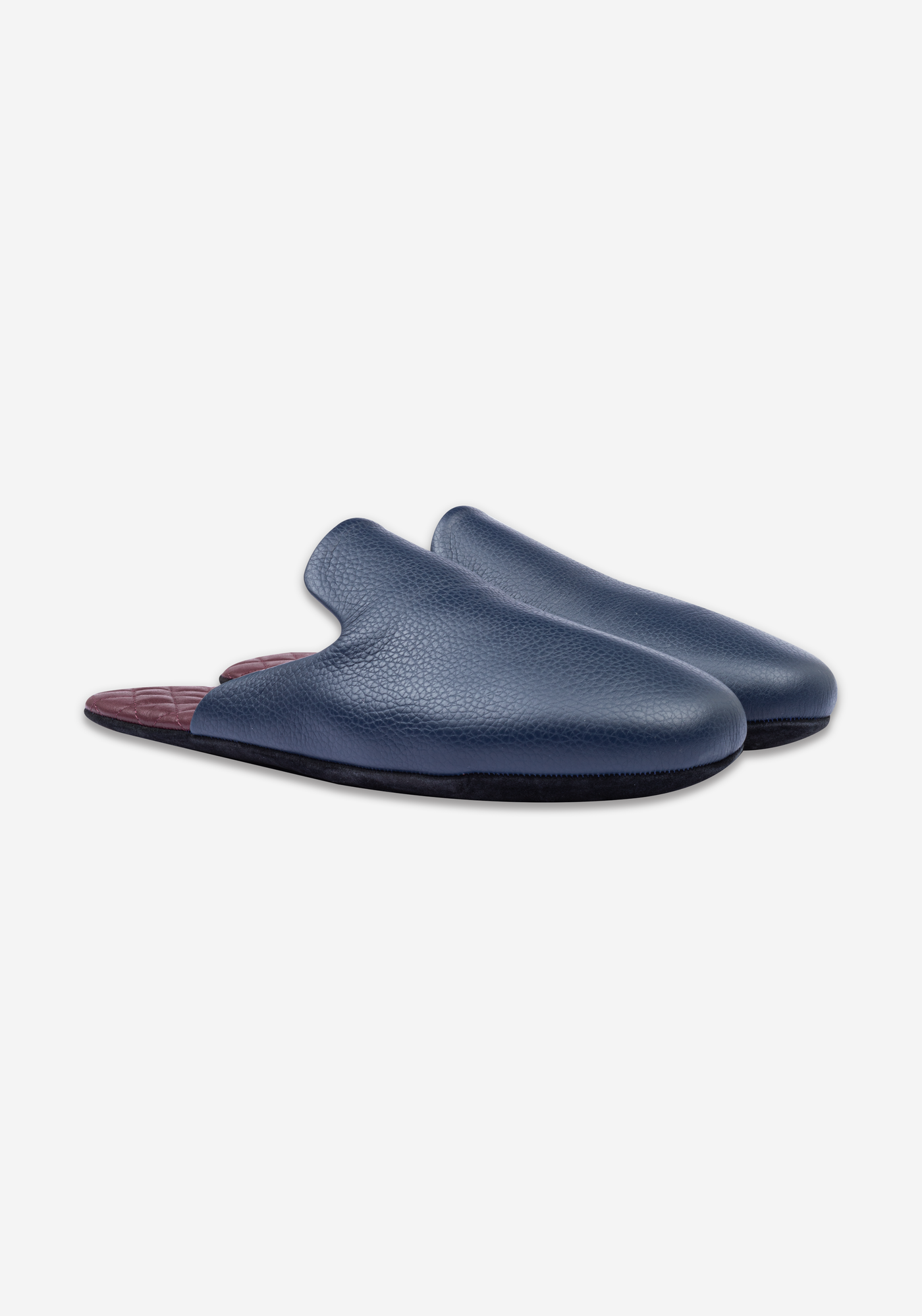 Mist Blue Calf-Skin Leather English Slipper