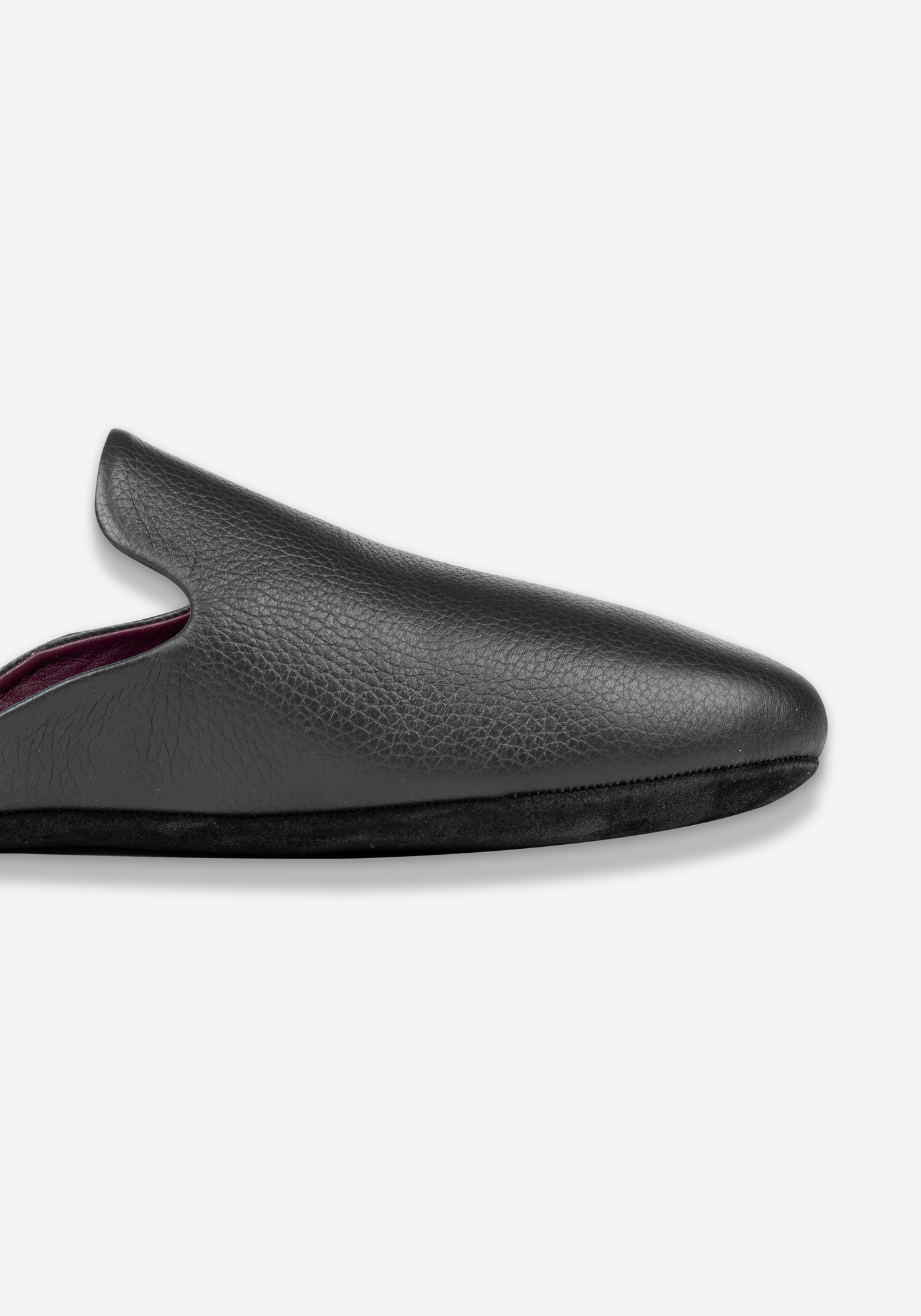 Raven Black Calf-Skin Leather English Slipper