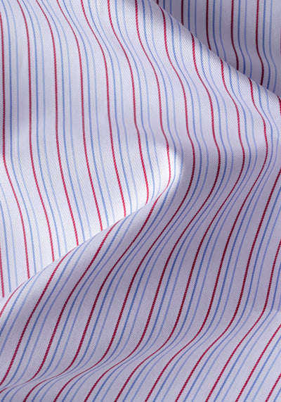 White Parti-Colored Stripe Twill Shirt