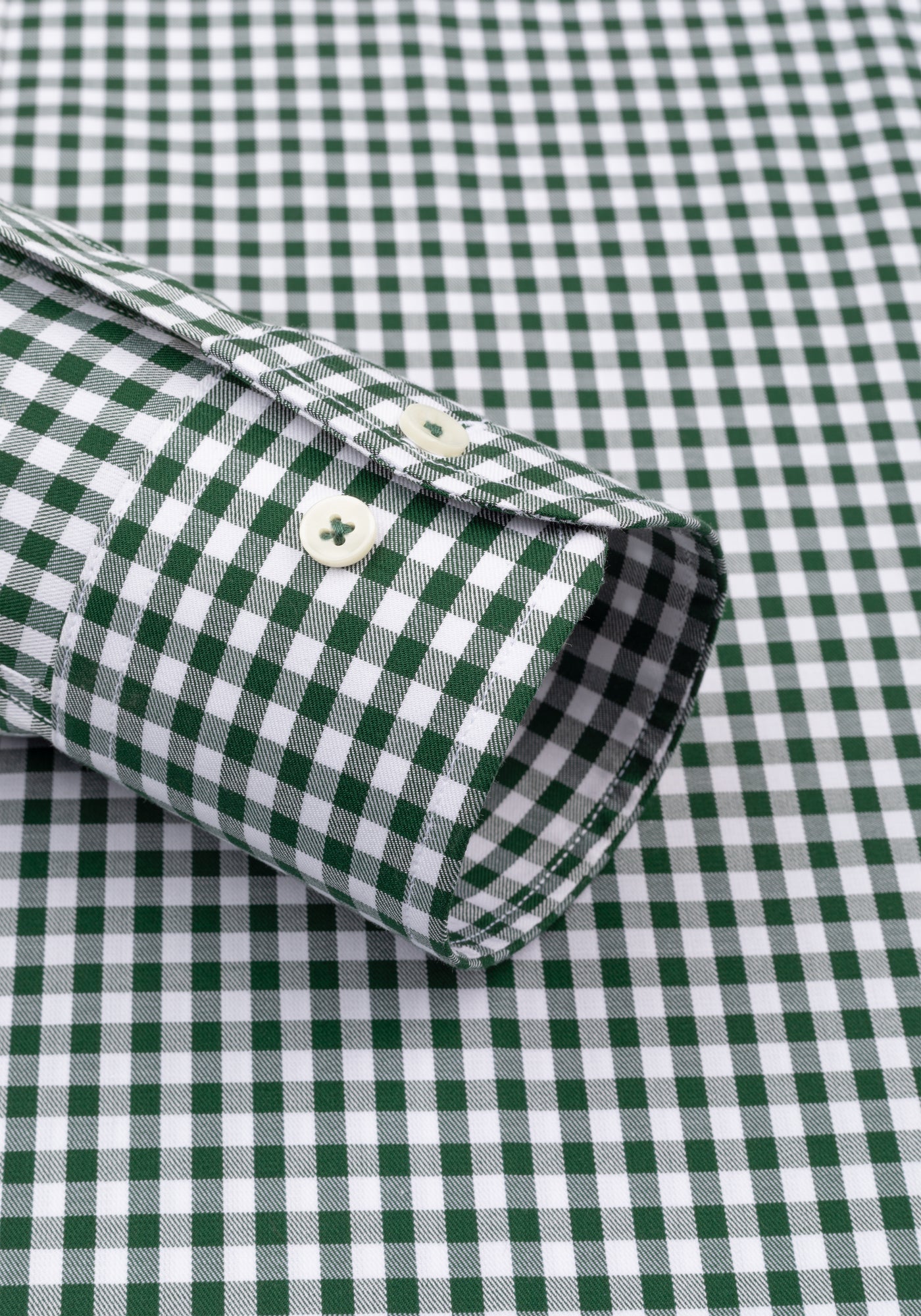 Emerald Green Checked Twill Shirt