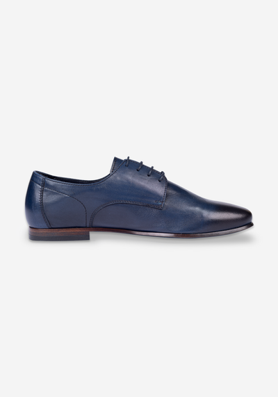 Blueberry Navy Calf-Skin Leather Lace-up