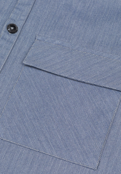 Steel Blue Cotton Overshirt