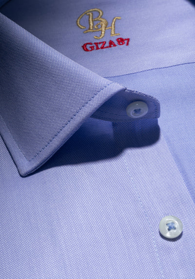 Giza 87 Cotton Vapor Blue Fine Oxford Shirt