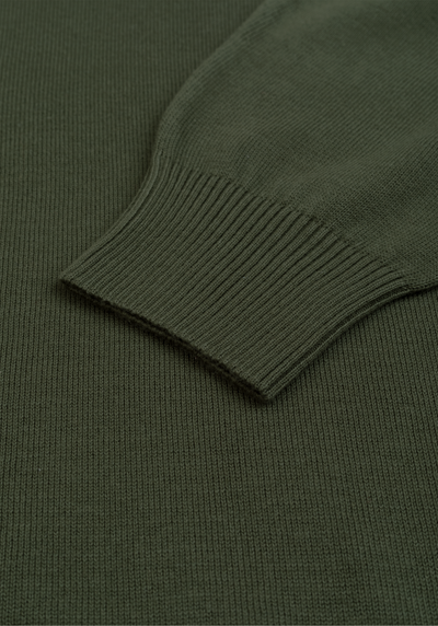 Dim Olive Zip Cotton Pullover