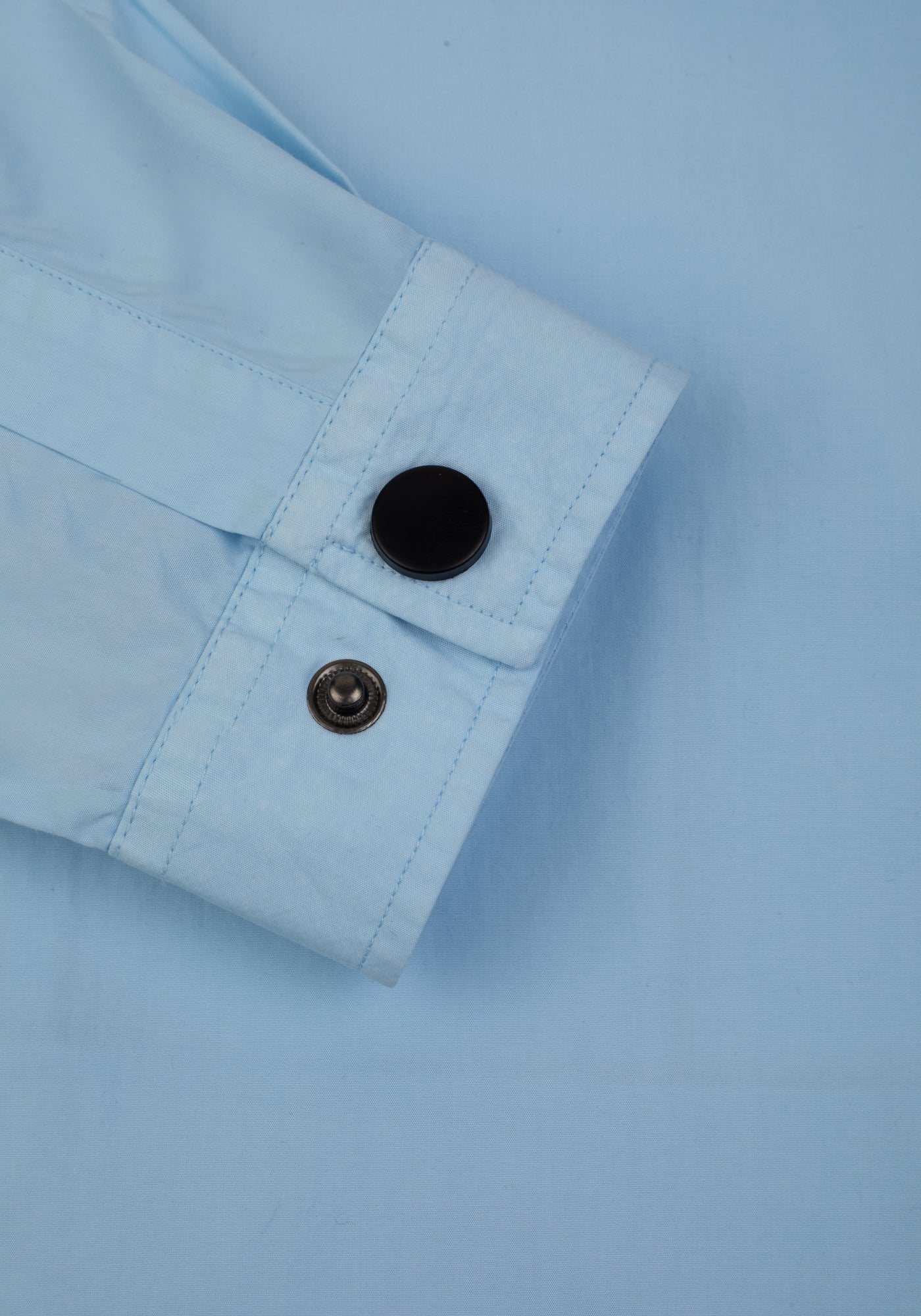 Powder Blue Piece-Dyed Overshirt