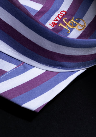 Giza 87 Cotton Parti-Colored Stripe Fine Twill Shirt