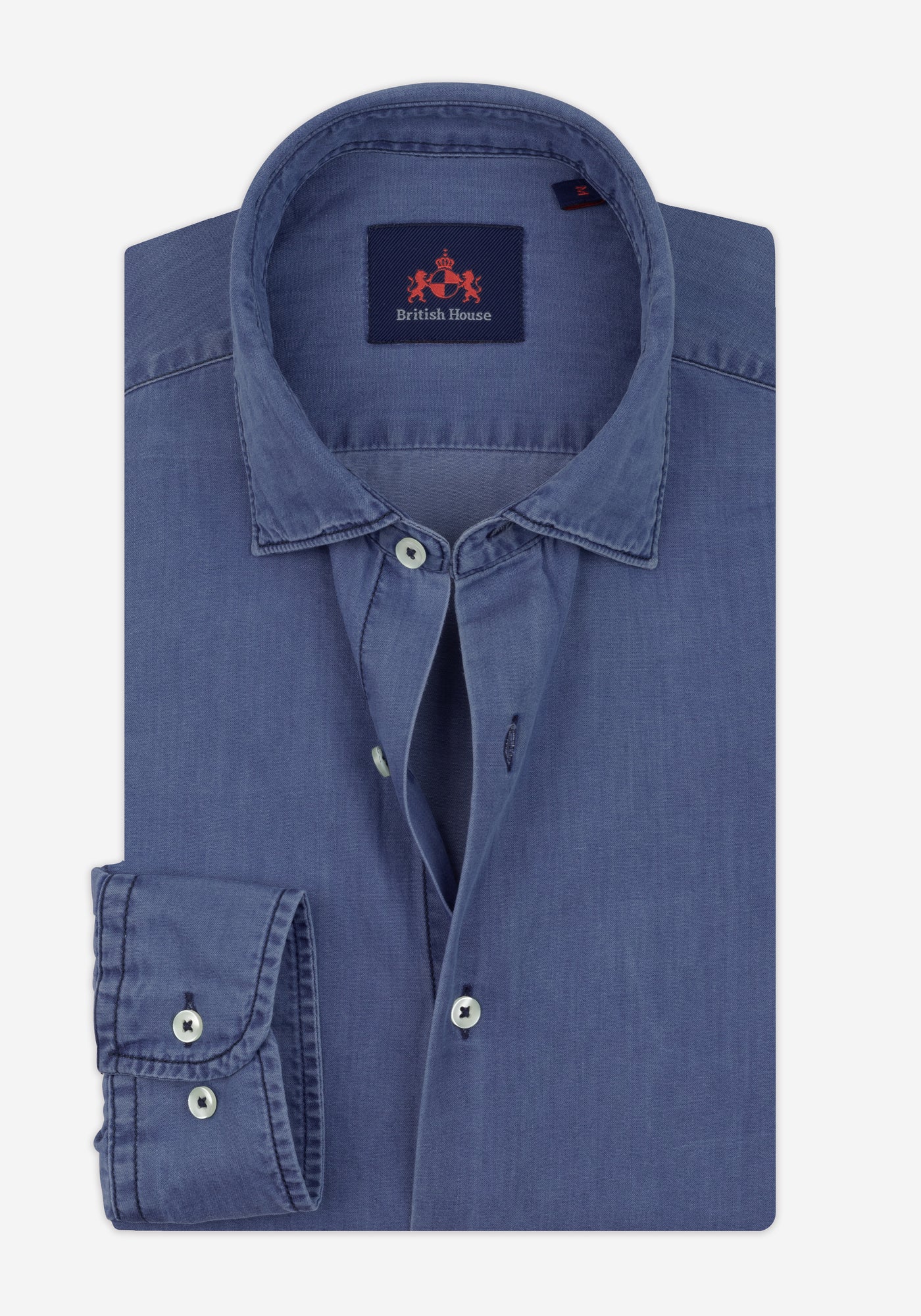 Deep Blue Washed Denim Shirt