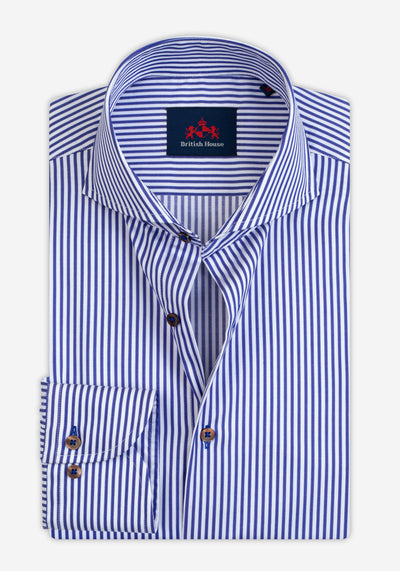 Crisp Blue Stripe Twill Shirt