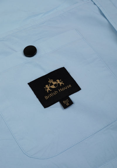 Powder Blue Piece-Dyed Overshirt