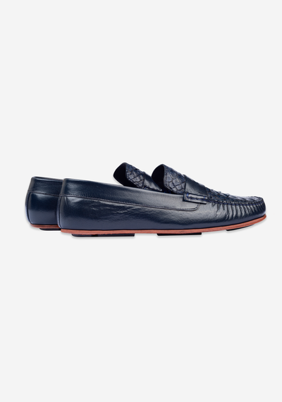 Imperial Navy Croco Calf-Skin Leather Slip On